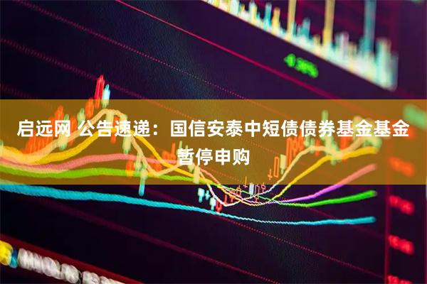 启远网 公告速递：国信安泰中短债债券基金基金暂停申购