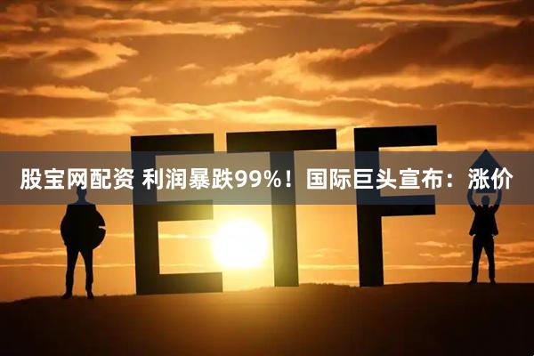 股宝网配资 利润暴跌99%!国际巨头宣布:涨价